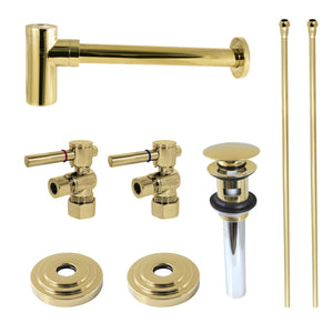 Trimscape CC53302DLTRMK1 Traditional Plumbing Sink Trim Kit with P-Trap and Drain (No Overflow), Polished Brass