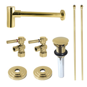Trimscape CC53302DLTRMK2 Traditional Plumbing Sink Trim Kit with P-Trap and Overflow Drain, Polished Brass