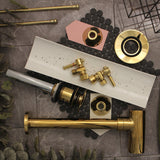 Trimscape CC53302DLVOKB30 Contemporary Plumbing Sink Trim Kit with Bottle Trap and Overflow Drain, Polished Brass