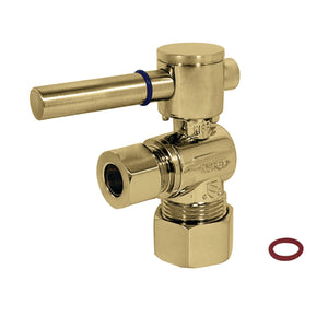 Concord CC53302DL 5/8-Inch OD Comp x 3/8-Inch OD Comp Quarter-Turn Angle Stop Valve, Polished Brass