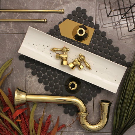 Trimscape CC53302LKB30 Traditional Plumbing Sink Trim Kit with P-Trap, Polished Brass