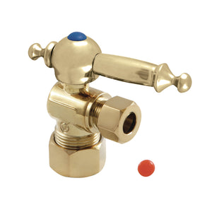Vintage CC53302TL 5/8-Inch OD Comp x 3/8-Inch OD Comp Quarter-Turn Angle Stop Valve, Polished Brass