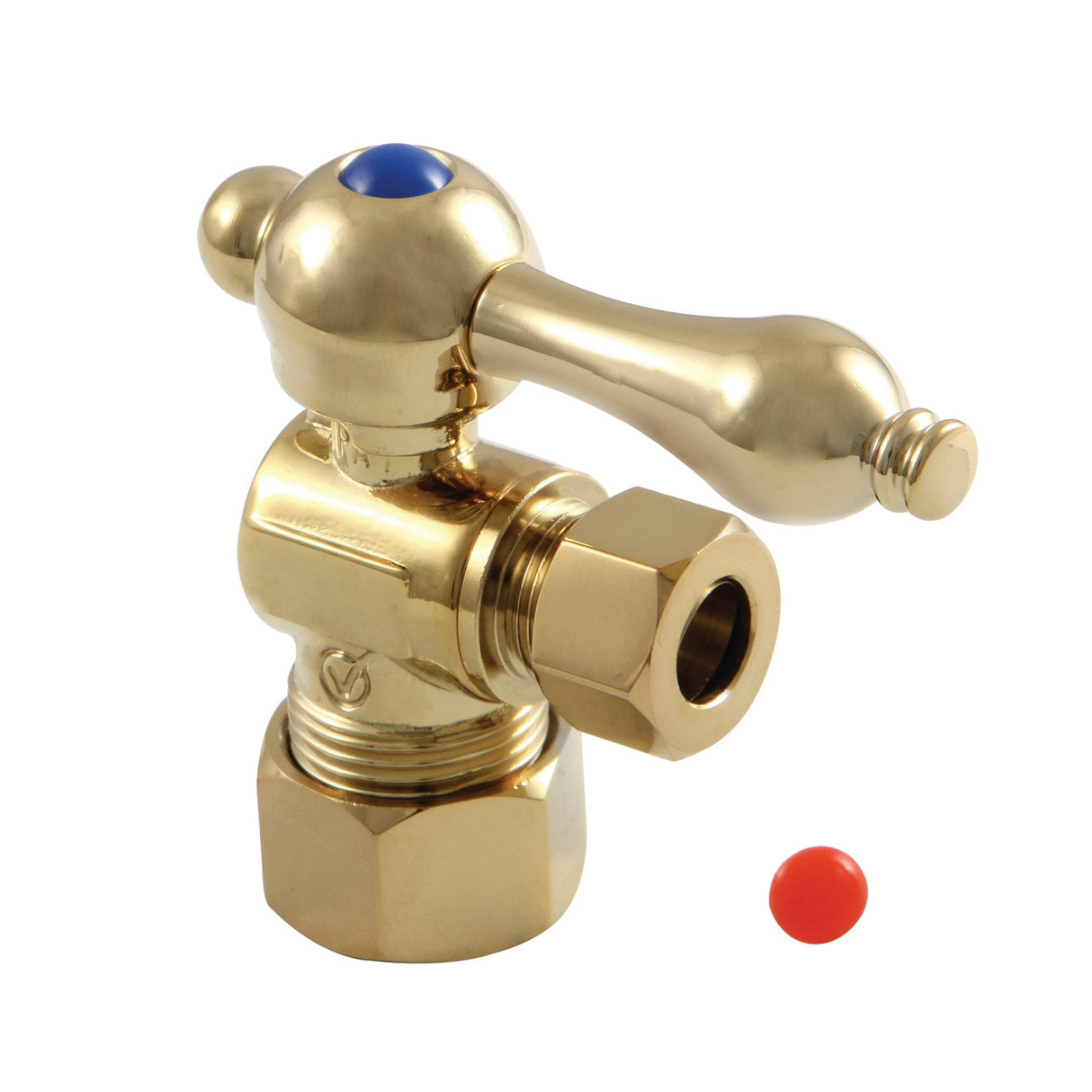 Vintage CC53302 5/8-Inch OD Comp x 3/8-Inch OD Comp Quarter-Turn Angle Stop Valve, Polished Brass