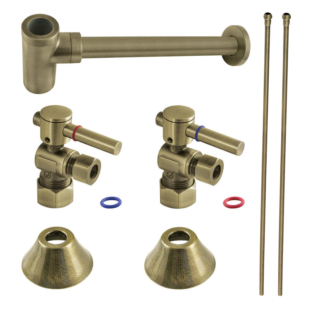 Trimscape CC53303DLLKB30 Contemporary Plumbing Sink Trim Kit with Bottle Trap, Antique Brass