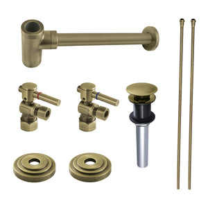 Trimscape CC53303DLTRMK1 Traditional Plumbing Sink Trim Kit with P-Trap and Drain (No Overflow), Antique Brass