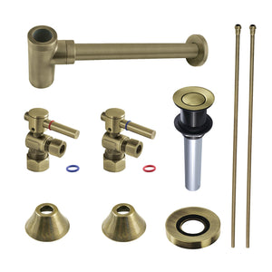 Trimscape CC53303DLVKB30 Contemporary Plumbing Sink Trim Kit with Bottle Trap and Drain, Antique Brass
