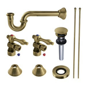 Trimscape CC53303VOKB30 Traditional Plumbing Sink Trim Kit with P-Trap and Overflow Drain, Antique Brass