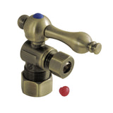 Vintage CC53303 5/8-Inch OD Comp x 3/8-Inch OD Comp Quarter-Turn Angle Stop Valve, Antique Brass