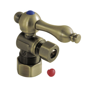 Vintage CC53303 5/8-Inch OD Comp x 3/8-Inch OD Comp Quarter-Turn Angle Stop Valve, Antique Brass