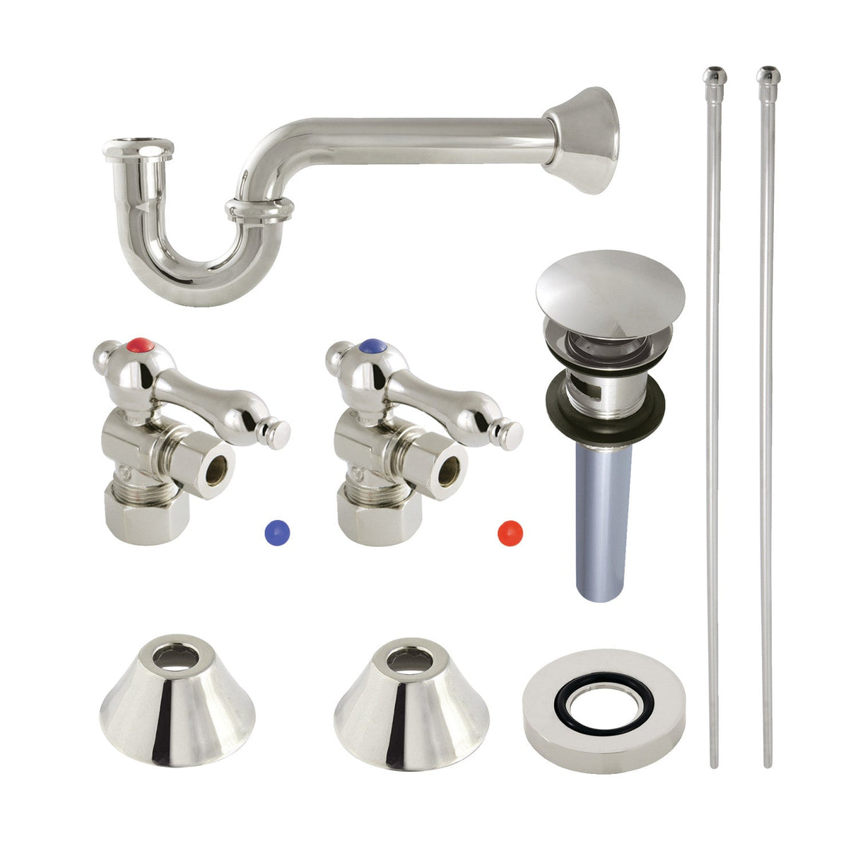 Trimscape CC53306VOKB30 Traditional Plumbing Sink Trim Kit with P-Trap and Overflow Drain, Polished Nickel