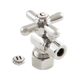 Vintage CC53306X 5/8-Inch OD Comp x 3/8-Inch OD Comp Quarter-Turn Angle Stop Valve, Polished Nickel