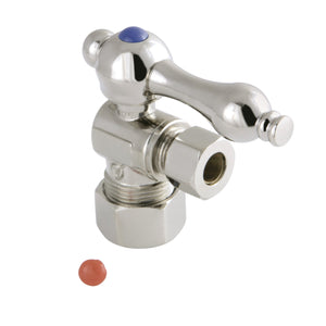 Vintage CC53306 5/8-Inch OD Comp x 3/8-Inch OD Comp Quarter-Turn Angle Stop Valve, Polished Nickel