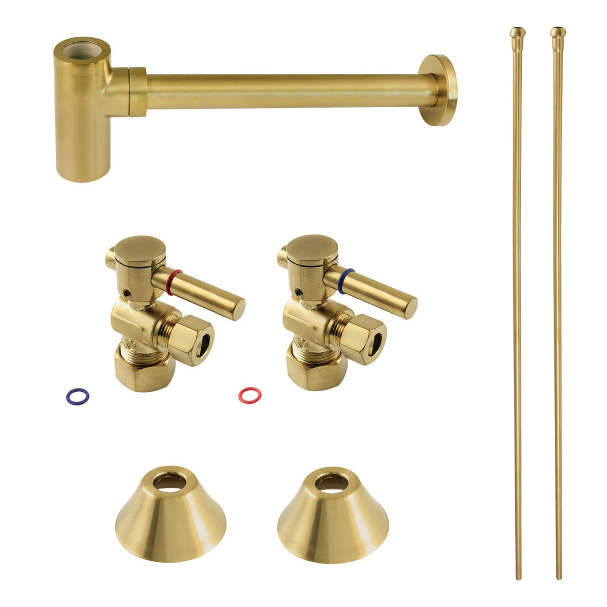 Trimscape CC53307DLLKB30 Contemporary Plumbing Sink Trim Kit with Bottle Trap, Brushed Brass