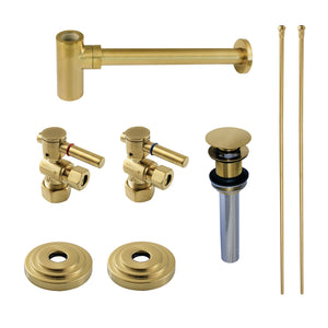 Trimscape CC53307DLTRMK1 Traditional Plumbing Sink Trim Kit with P-Trap and Drain (No Overflow), Brushed Brass