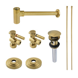 Trimscape CC53307DLTRMK2 Traditional Plumbing Sink Trim Kit with P-Trap and Overflow Drain, Brushed Brass