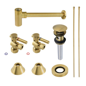 Trimscape CC53307DLVOKB30 Contemporary Plumbing Sink Trim Kit with Bottle Trap and Overflow Drain, Brushed Brass