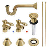 Trimscape CC53307VKB30 Traditional Plumbing Sink Trim Kit with P-Trap and Drain, Brushed Brass
