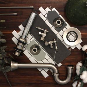 Vintage CC53308 5/8-Inch OD Comp x 3/8-Inch OD Comp Quarter-Turn Angle Stop Valve, Brushed Nickel