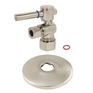 CC53308DLK 5/8-Inch OD Comp x 3/8-Inch OD Comp Quarter-Turn Angle Stop Valve with Flange, Brushed Nickel
