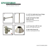 Trimscape CC53308DLLKB30 Contemporary Plumbing Sink Trim Kit with Bottle Trap, Brushed Nickel