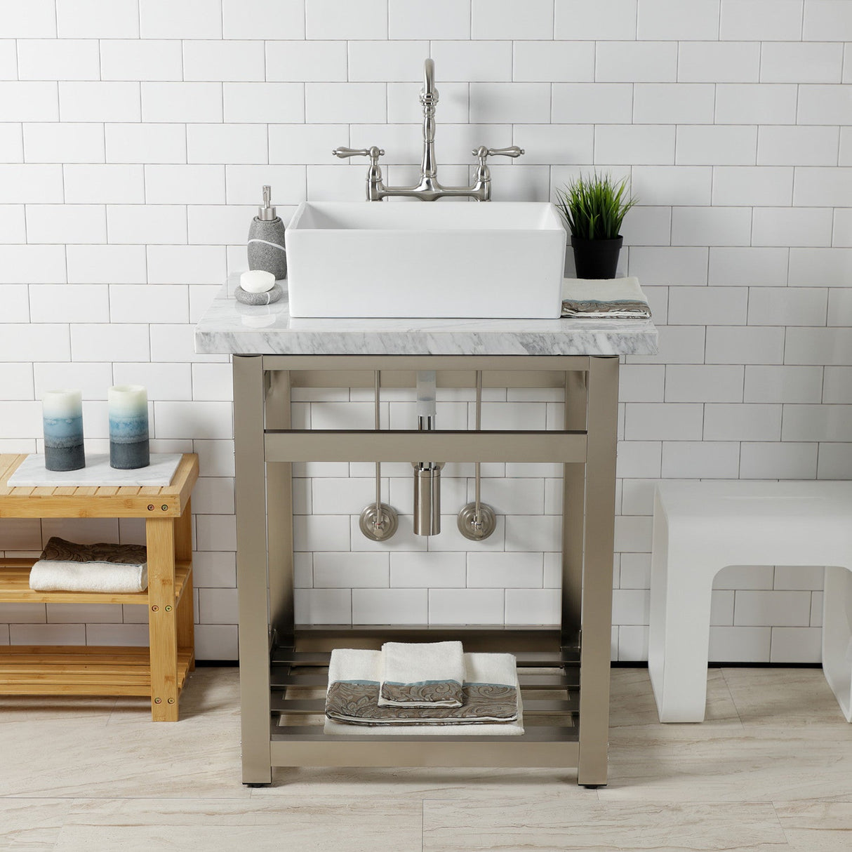 Trimscape CC53308DLTRMK1 Traditional Plumbing Sink Trim Kit with P-Trap and Drain (No Overflow), Brushed Nickel