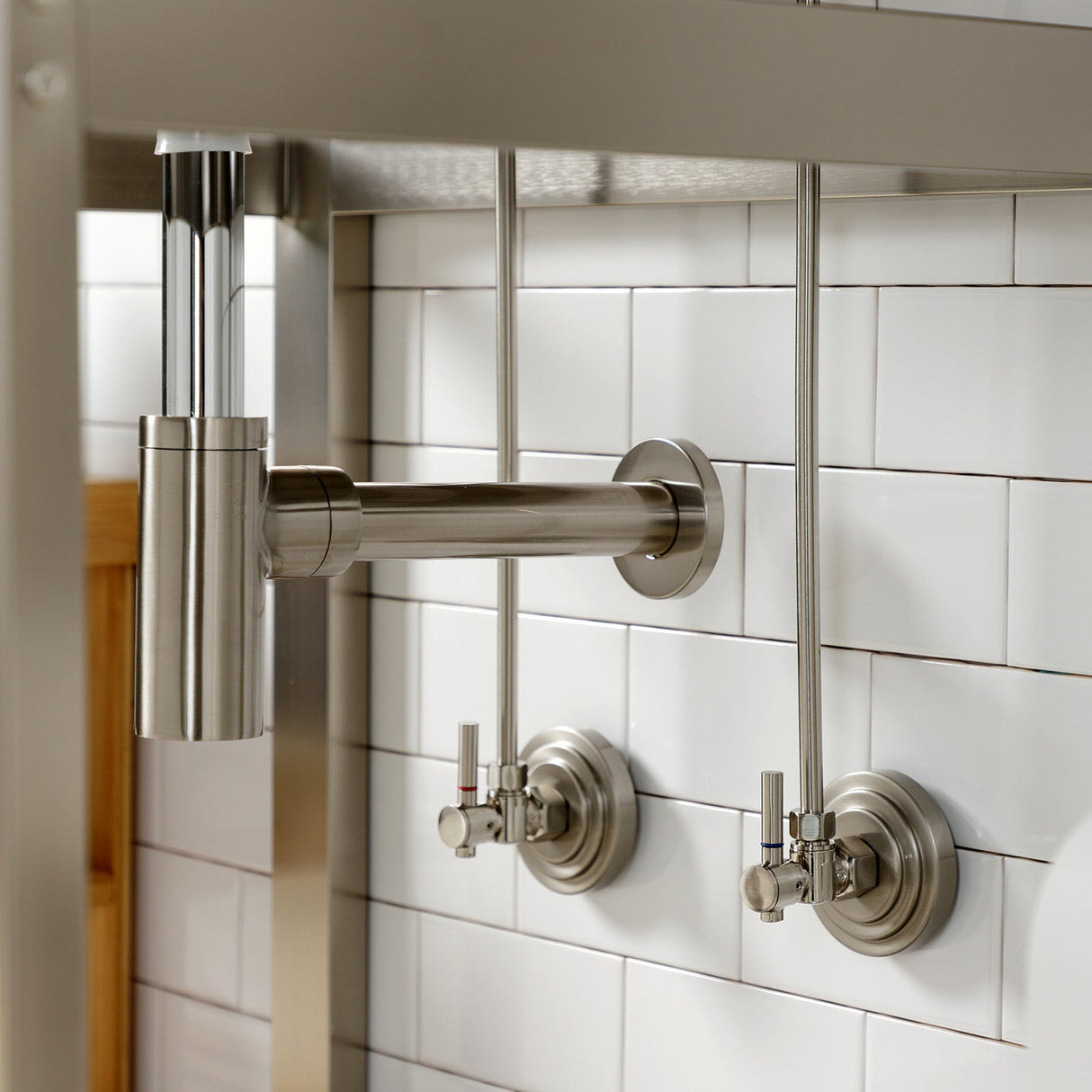 Trimscape CC53308DLTRMK2 Traditional Plumbing Sink Trim Kit with P-Trap and Overflow Drain, Brushed Nickel