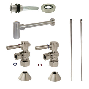 Trimscape CC53308DLVKB30 Contemporary Plumbing Sink Trim Kit with Bottle Trap and Drain, Brushed Nickel