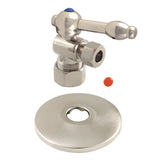 CC53308KLK 5/8-Inch OD Comp x 3/8-Inch OD Comp Quarter-Turn Angle Stop Valve with Flange, Brushed Nickel