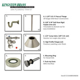 Trimscape CC53308VOKB30 Traditional Plumbing Sink Trim Kit with P-Trap and Overflow Drain, Brushed Nickel