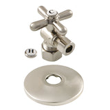 CC53308XK 5/8-Inch OD Comp x 3/8-Inch OD Comp Quarter-Turn Angle Stop Valve with Flange, Brushed Nickel