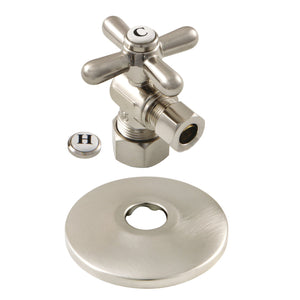 CC53308XK 5/8-Inch OD Comp x 3/8-Inch OD Comp Quarter-Turn Angle Stop Valve with Flange, Brushed Nickel