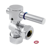 Fauceture CC54301DL 5/8-Inch OD Comp x 1/2 or 7/16-Inch Slip Joint Quarter-Turn Angle Stop Valve, Polished Chrome