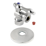 CC54301K 5/8-Inch OD Comp x 1/2 or 7/16-Inch Slip Joint Quarter-Turn Angle Stop Valve with Flange, Polished Chrome