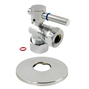 CC54305DLK 5/8-Inch OD Comp x 1/2 or 7/16-Inch Slip Joint Quarter-Turn Angle Stop Valve with Flange, Oil Rubbed Bronze