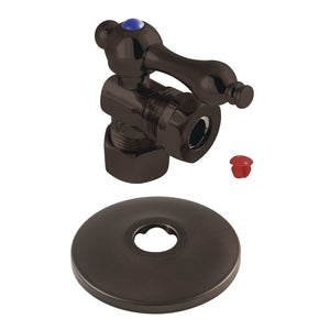 CC54305K 5/8-Inch OD Comp x 1/2 or 7/16-Inch Slip Joint Quarter-Turn Angle Stop Valve with Flange, Oil Rubbed Bronze