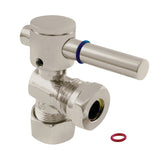 Fauceture CC54308DL 5/8-Inch OD Comp x 1/2 or 7/16-Inch Slip Joint Quarter-Turn Angle Stop Valve, Brushed Nickel