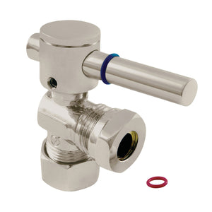 Fauceture CC54308DL 5/8-Inch OD Comp x 1/2 or 7/16-Inch Slip Joint Quarter-Turn Angle Stop Valve, Brushed Nickel