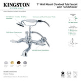 Vintage CC543T5 Three-Handle 2-Hole Tub Wall Mount Clawfoot Tub Faucet with Hand Shower, Oil Rubbed Bronze