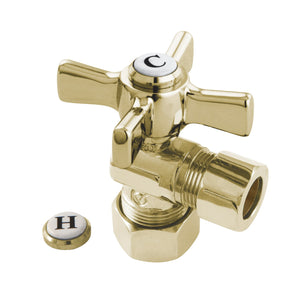 Millennium CC54402ZX 5/8-Inch OD Comp x 1/2-Inch OD Comp Quarter-Turn Angle Stop Valve, Polished Brass