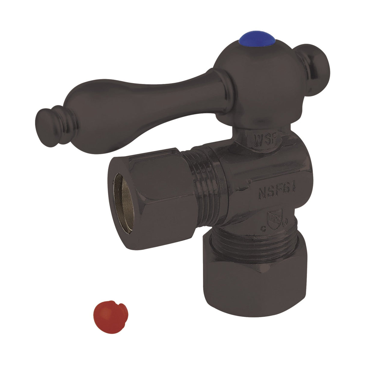 Vintage CC54405 5/8-Inch OD Comp x 1/2-Inch OD Comp Quarter-Turn Angle Stop Valve, Oil Rubbed Bronze