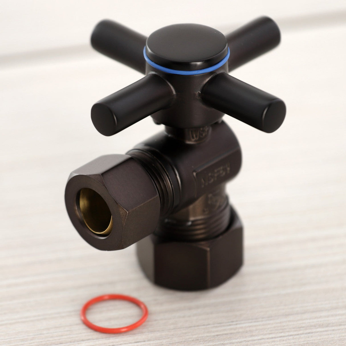 Concord CC54405DX 5/8-Inch OD Comp x 1/2-Inch OD Comp Quarter-Turn Angle Stop Valve, Oil Rubbed Bronze
