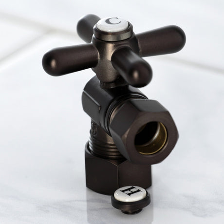 Vintage CC54405X 5/8-Inch OD Comp x 1/2-Inch OD Comp Quarter-Turn Angle Stop Valve, Oil Rubbed Bronze