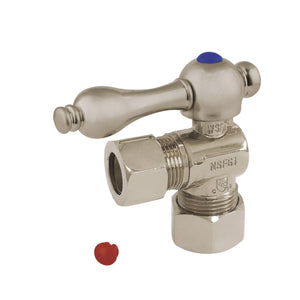 Vintage CC54408 5/8-Inch OD Comp x 1/2-Inch OD Comp Quarter-Turn Angle Stop Valve, Brushed Nickel