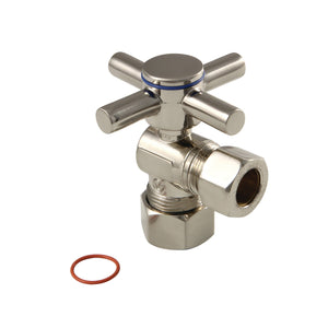 Concord CC54408DX 5/8-Inch OD Comp x 1/2-Inch OD Comp Quarter-Turn Angle Stop Valve, Brushed Nickel