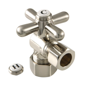 Vintage CC54408X 5/8-Inch OD Comp x 1/2-Inch OD Comp Quarter-Turn Angle Stop Valve, Brushed Nickel