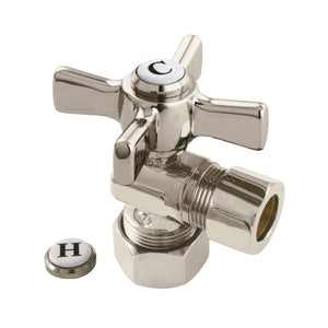 Millennium CC54408ZX 5/8-Inch OD Comp x 1/2-Inch OD Comp Quarter-Turn Angle Stop Valve, Brushed Nickel