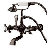 Vintage CC547T5 Three-Handle 2-Hole Tub Wall Mount Clawfoot Tub Faucet with Hand Shower, Oil Rubbed Bronze