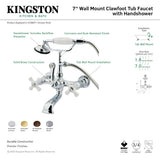 Vintage CC559T5 Three-Handle 2-Hole Tub Wall Mount Clawfoot Tub Faucet with Hand Shower, Oil Rubbed Bronze