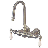 Vintage CC5T8 Two-Handle 2-Hole Tub Wall Mount Clawfoot Tub Faucet, Brushed Nickel