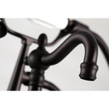 Vintage CC6013T5 Three-Handle 2-Hole Deck Mount Clawfoot Tub Faucet with Hand Shower, Oil Rubbed Bronze
